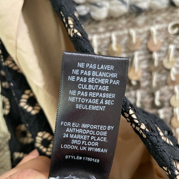 🖤 Current Air Anthropologie black embroidered lace ruffled midi skirt sz S - Picture 13 of 13